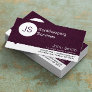 Purple Damask Bookkeeping/Accounting business card