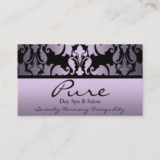 Customizable Purple Damask Business Card