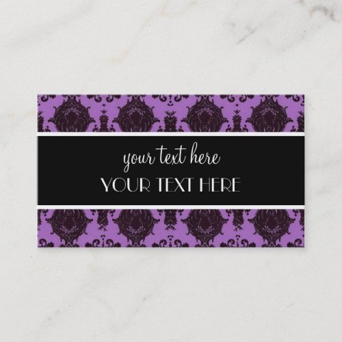 Purple Damask Business Card Templates