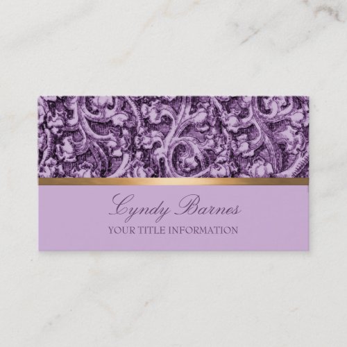 Purple Damask Business Card