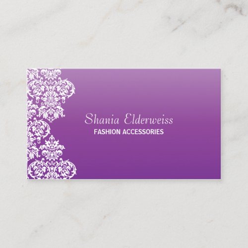 Purple Damask Business Card