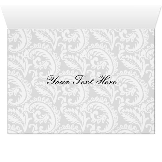 purple damask Business Thank You Cards (Inside Horizontal (Bottom))