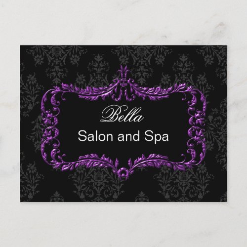 purple damask business ThankYou Cards