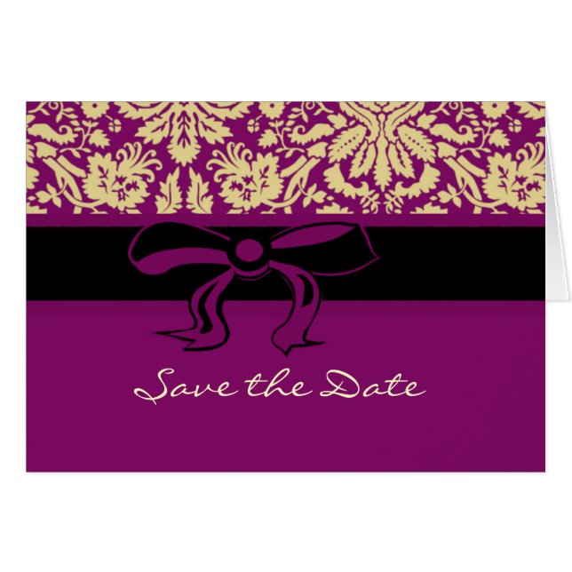 Purple Damask Cards (Front Horizontal)