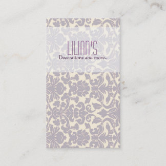PURPLE DAMASK DECORATION BUSINESS Card