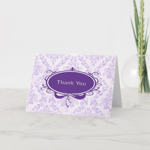 Purple Damask Design Thank You