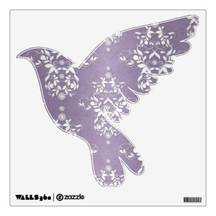 Purple Damask Dove Wall Decal