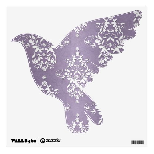 Purple Damask Dove Wall Decal