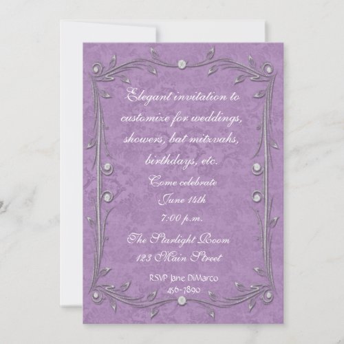 Purple Damask Elegance Invitations