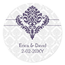 purple damask envelope seals