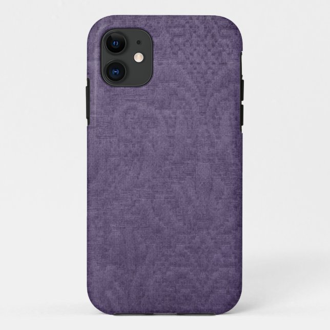 Purple Damask Fabric Case-Mate iPhone Case (Back)