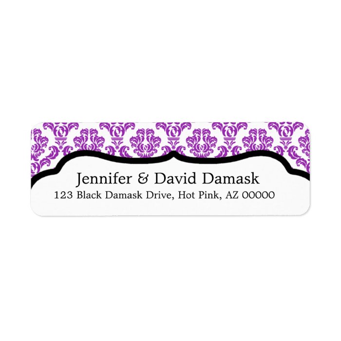 Purple Damask Fancy Address Labels Zazzle