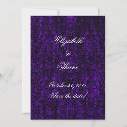 Purple Damask Gothic Wedding Invitation