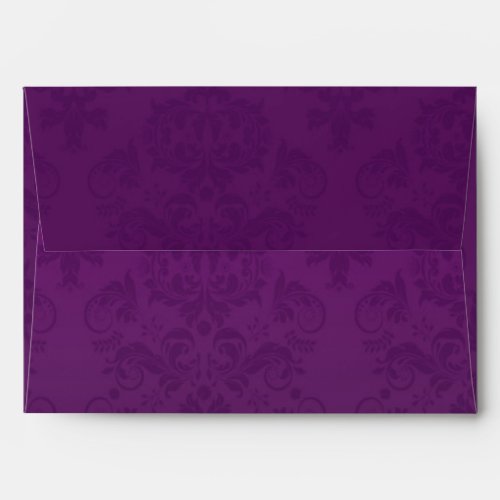 Purple Damask Halloween Party Invitation Envelope