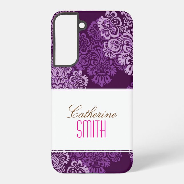 Purple Damask iPhone 4 Case (Back)