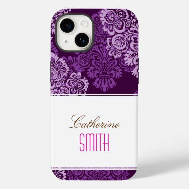 Purple Damask iPhone 4 Case (Back)