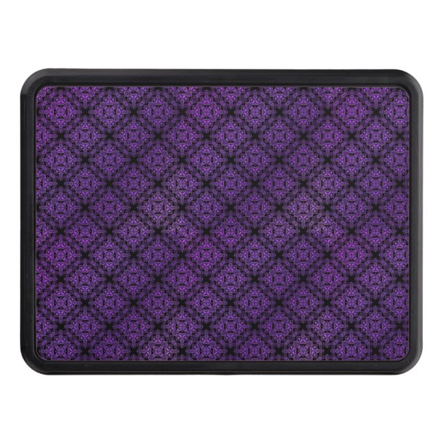Purple Damask Medallion Pattern Hitch Cover (Front)