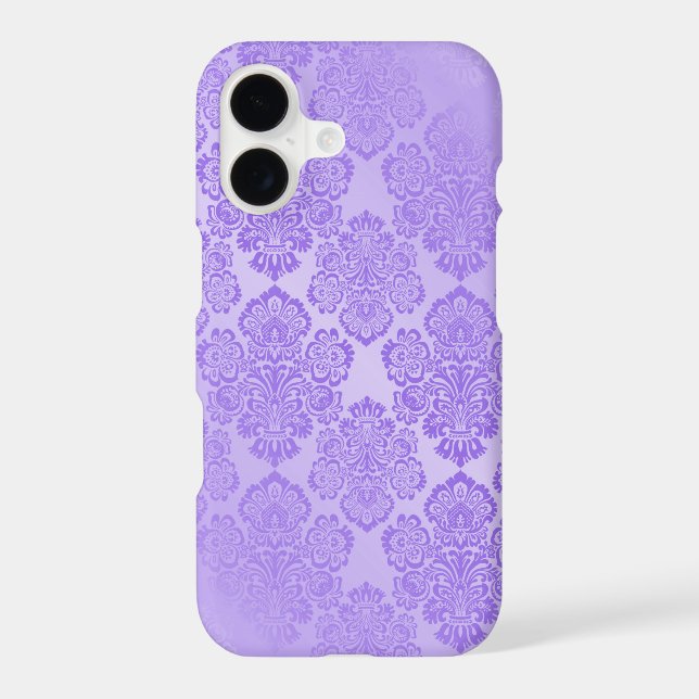 Purple Damask Pattern Iphone Case (Back)