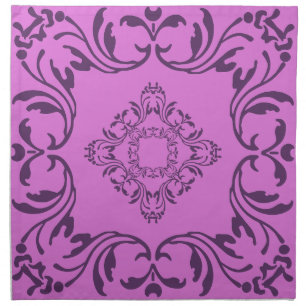 Purple Damask Pattern   Orchid (Violet) background Napkin