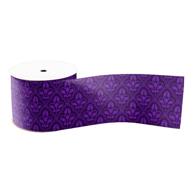 Purple Damask Pattern Ribbon (Spool)