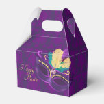 Purple Damask Purim Mask Party Favor Boxes