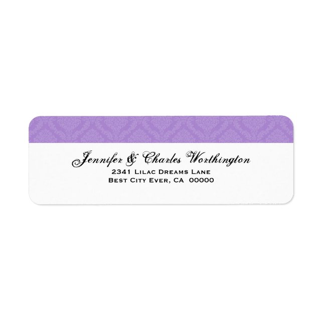 Purple Damask Return Address label (Front)