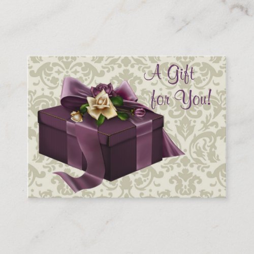 Purple Damask Rose Business Gift Certificate Cards Business Card