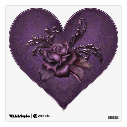 Purple Damask Rose Wall Sticker