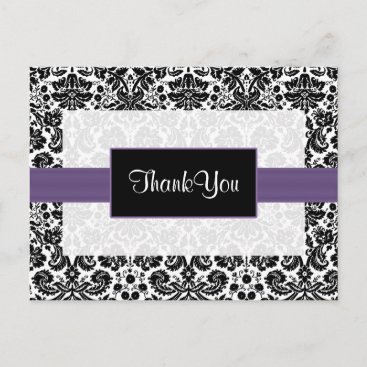 purple damask ThankYou Cards