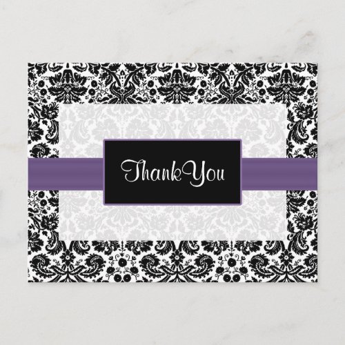purple damask ThankYou Cards
