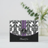 purple damask ThankYou Cards (Standing Front)