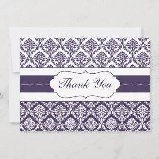 purple damask ThankYou Cards