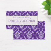 Purple Damask Wedding Drink Voucher for Reception (Desk)