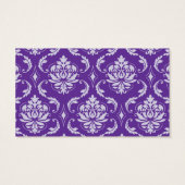 Purple Damask Wedding Drink Voucher for Reception (Back)