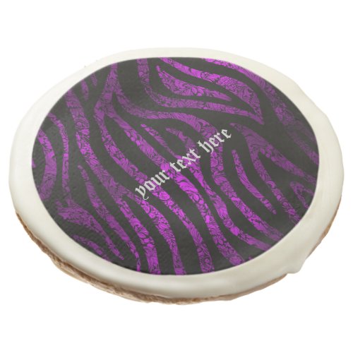 Purple Damask Zebra Gothic Pattern Sugar Cookie