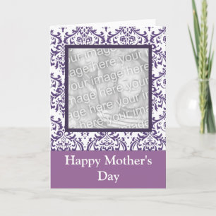Purple DamaskMother's Day Card