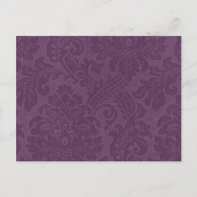Purple DAmasks Pattern Background Postcard (Front)