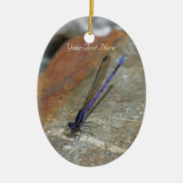 Purple Damselfly Dragonfly Nature Ornament (Front)