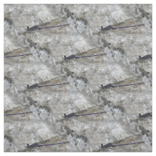 Purple Damselfly Nature Pattern Fabric