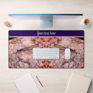 Purple Damselfly On Quartz Rock Personalized Desk Mat