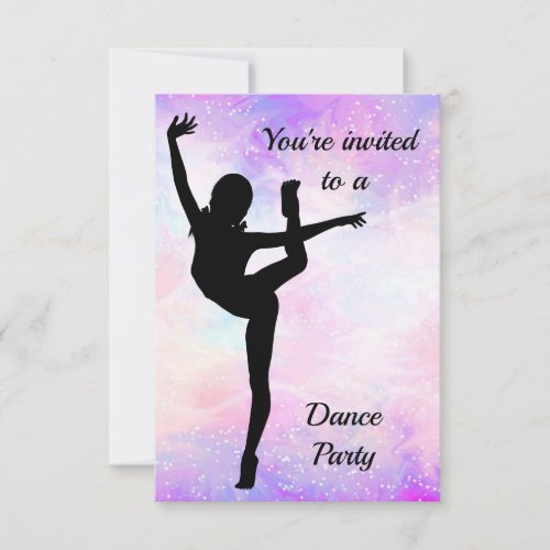 Purple Dance Birthday Party Invitation