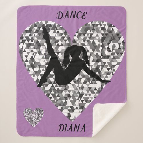 Purple Dance blanket with sparkling silver heart