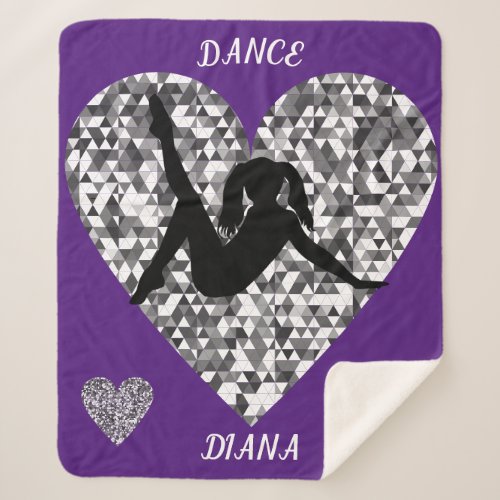 Purple Dance blanket with sparkling silver heart