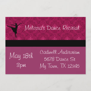 Purple Dance Recital Invitation