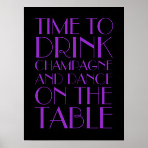 Purple Dancing Flappers Party Poster