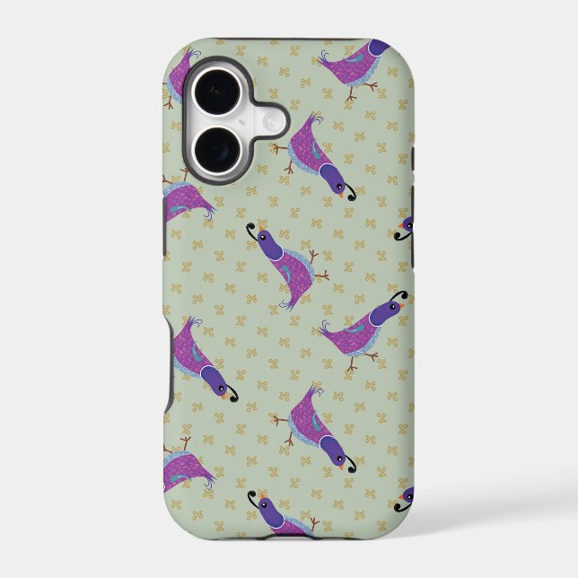 Purple Dancing Quail Pattern iPhone 5/5S Case (Back)