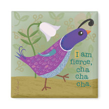 Purple Dancing Quail with Lily Magnet