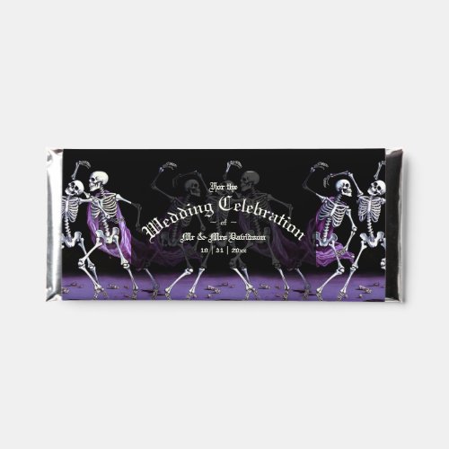 Purple Dancing Skeletons Gothic Wedding Hershey Bar Favors