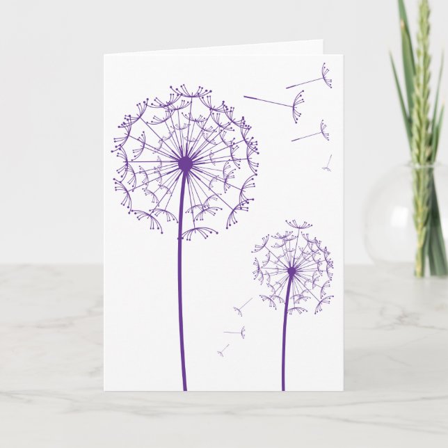 purple dandelion card (Front)