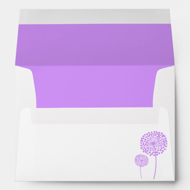 Purple Dandelion Wedding Envelope (Back (Bottom))